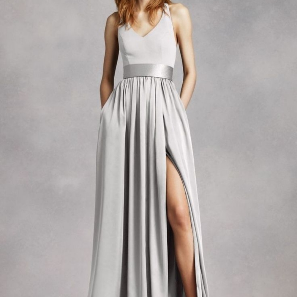 White by Vera Wang sterling gray dress